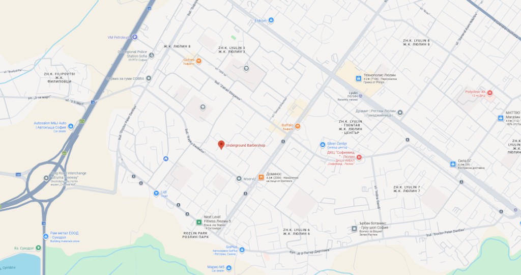 Карта на Underground Barbershop в ж.к. Люлин 4, София